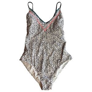 Unbranded Women's White and Black Swimsuit-one-piece